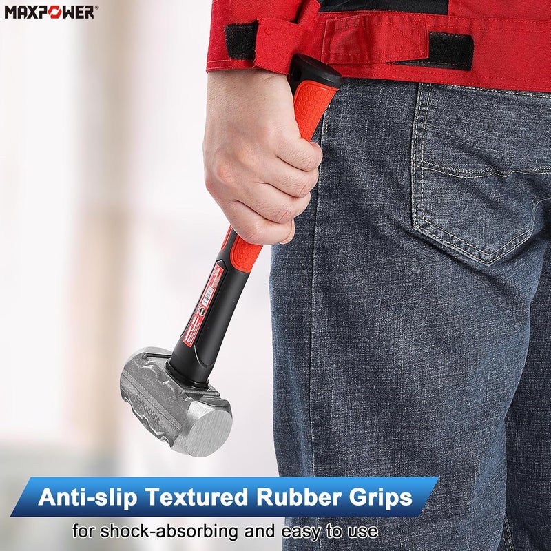 Max Power 2LB Sledge Hammer, 9-1/4" Fiberglass Handle - Image 4
